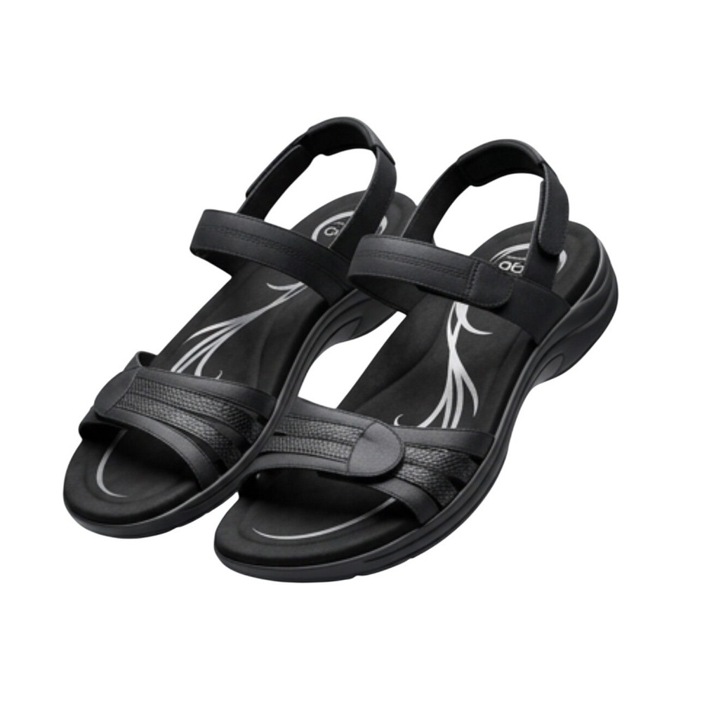 Abeo Joann Sandals Womens 9M Black B.I.O.system Leather BW052 EUC
